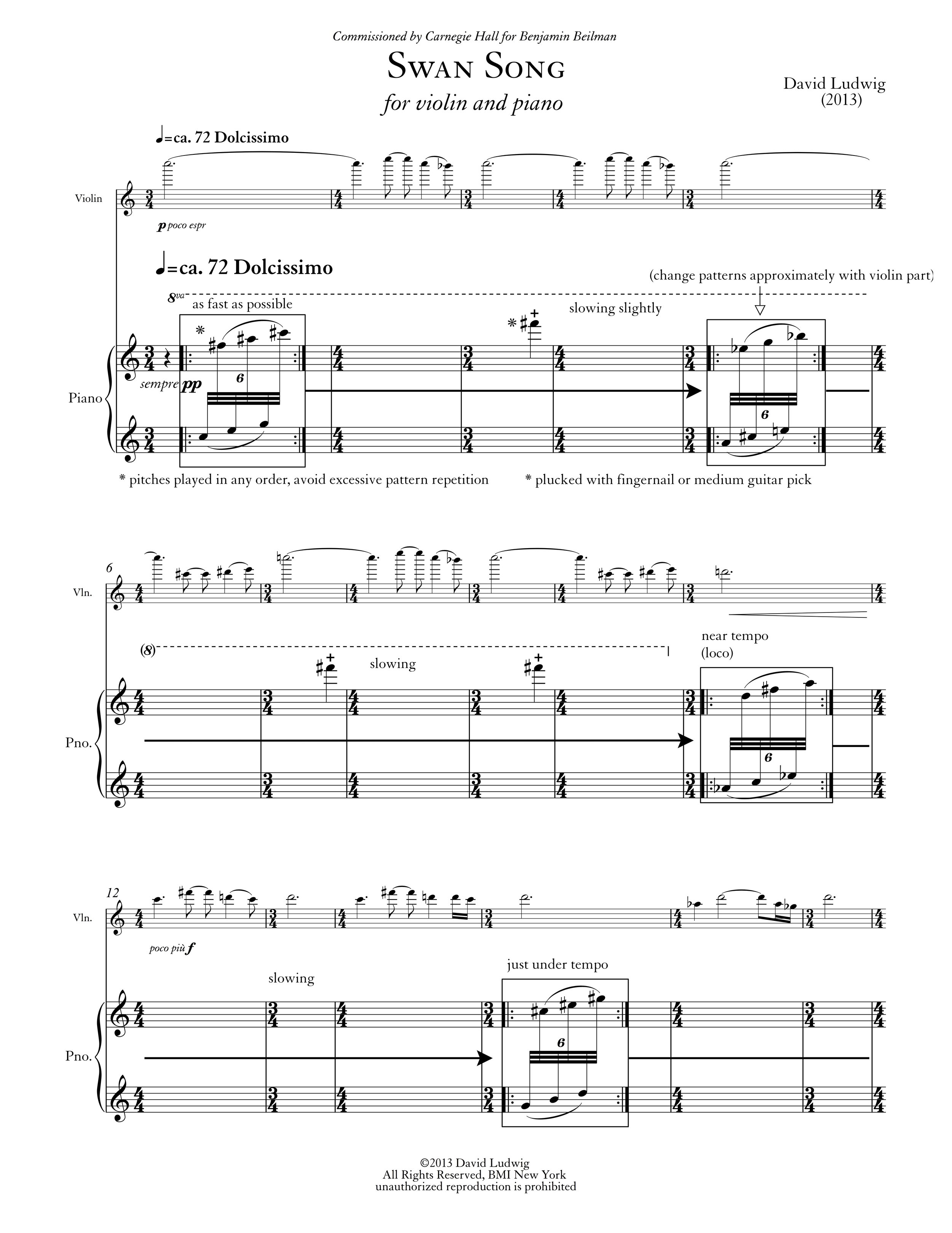 Swan Song — David Ludwig Music